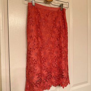 White House Black Market Pencil Skirt (Pink Lace - Size 00)